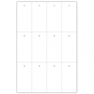 ETICHETTA DA APPENDERE MM 99X52,5 - CON 1 FORO 12 ETICHETTE PER PAGINA STAMPABILI FRONTE+RETRO